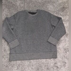 Zara Men's Gray Rib-Knit Crewneck Sweater